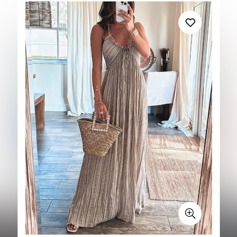 Elegant Striped Maxi Dress